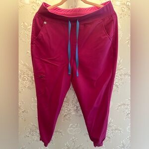 Figs Raspberry Sorbet high waisted Zamora joggers in MP